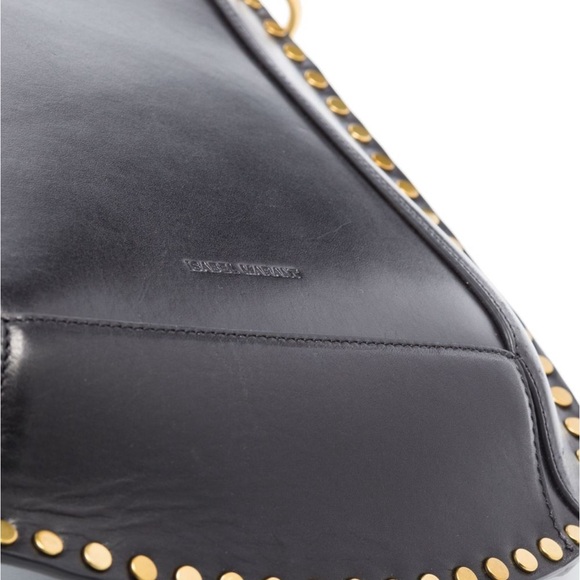 Isabel Marant Black Shoulder Bag with Curved Shape and Gold Hardware - Picture 6 of 7